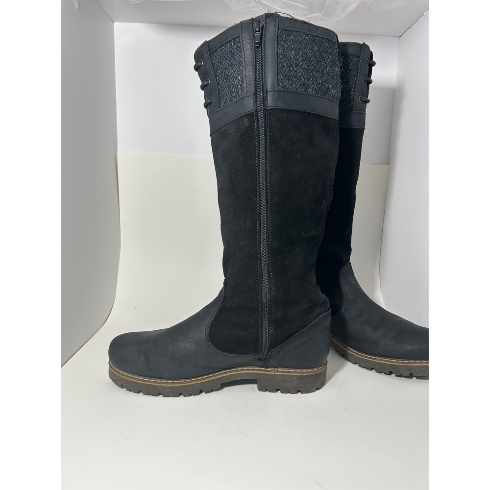 Anfibio Womens Black Leather‎ Suede Tall Boots Alpi Ice Grips Canada 37-READ